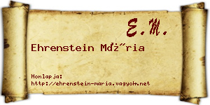 Ehrenstein Mária névjegykártya